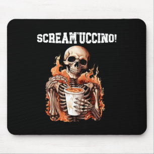 Halloween Skeleton Drinking Coffee Scream'uccino! Mouse Mat