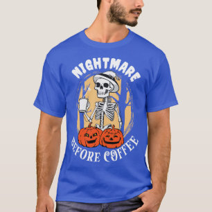 Halloween skeleton drinking coffee T-Shirt