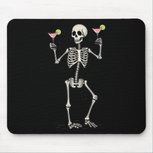 Halloween Skeleton Drinking Cosmopolitan Tail  Mouse Mat