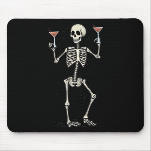 Halloween Skeleton Drinking Manhattan Tail Mouse Mat