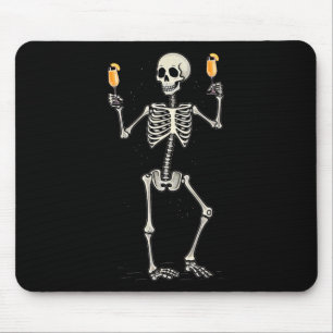 Halloween Skeleton Drinking Peach Bellini Tail  Mouse Mat