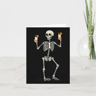 Halloween Skeleton Drinking Tequila Sunrise Tail  Card