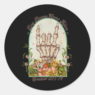 Halloween Skeleton Dry Bones Come Alive Bible Vers Classic Round Sticker