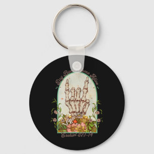 Halloween Skeleton Dry Bones Come Alive Bible Vers Key Ring