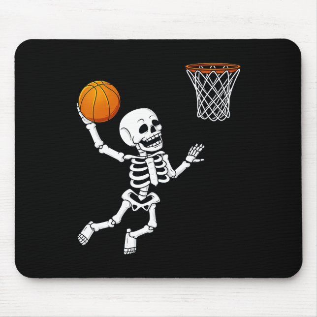 Halloween Skeleton Dunking Basketball Boys Girls K Mouse Mat (Front)