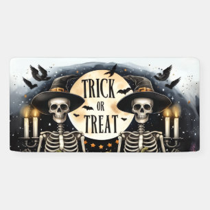 Halloween Skeleton Duo Party Banner