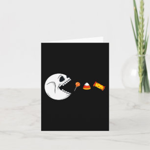 Halloween Skeleton Eats Candy Fun Boys Girls Kids Card