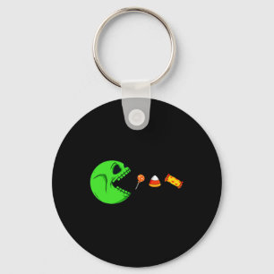 Halloween Skeleton Eats Candy Fun Boys Girls Kids  Key Ring