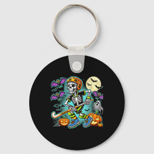 Halloween Skeleton Field Hockey Key Ring