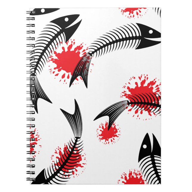 halloween skeleton fish notebook (Front)