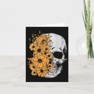 Halloween Skeleton Flower Mens Women Skull Card