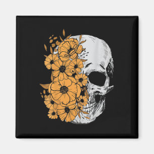 Halloween Skeleton Flower Mens Women Skull Magnet