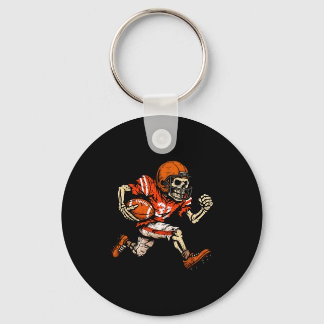 Halloween Skeleton Football Player Soky Season Men Key Ring (Front)