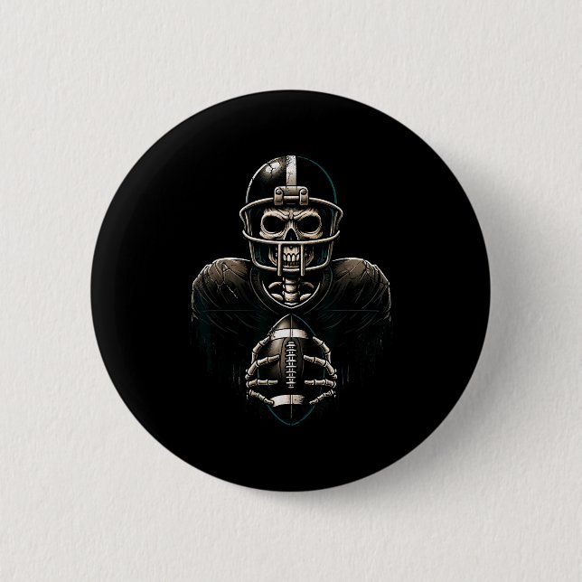 Halloween Skeleton Football Player Soky Srts Graph 6 Cm Round Badge (Front)