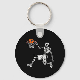 Halloween skeleton Fun basketball team player Slam Key Ring