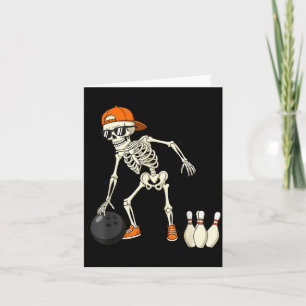 Halloween Skeleton Funny Bowling Lovers For Teens Card