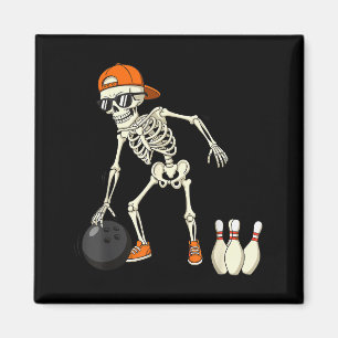 Halloween Skeleton Funny Bowling Lovers For Teens  Magnet