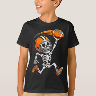 Halloween Skeleton Funny Football Shirt For Teens