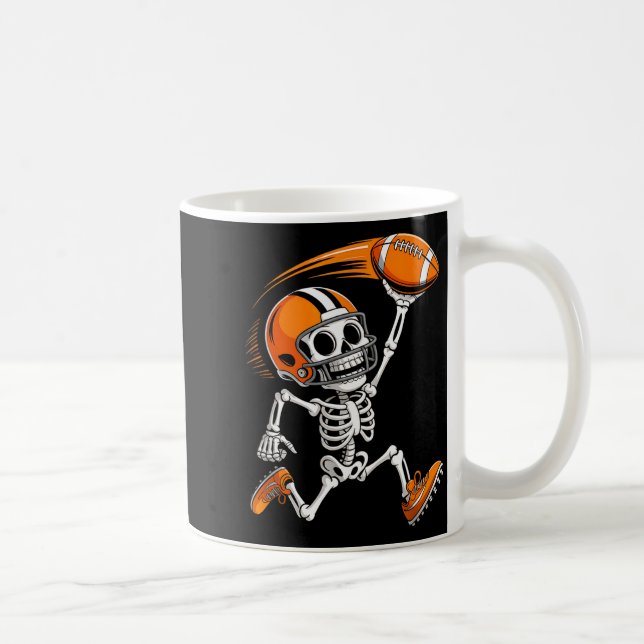 Halloween Skeleton Funny Football Shirt For Teens  Coffee Mug (Right)
