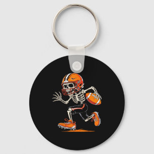 Halloween Skeleton Funny Football Shirt For Teens Key Ring
