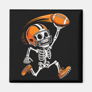 Halloween Skeleton Funny Football Shirt For Teens Magnet