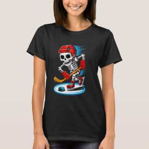 Halloween Skeleton Funny Hockey Shirt For Teens Bo
