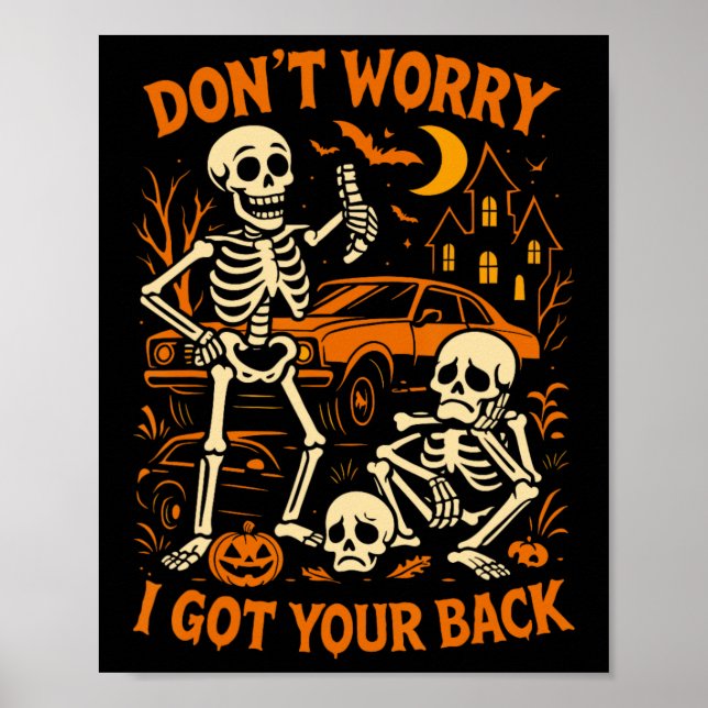 Halloween Skeleton Funny  Poster (Front)