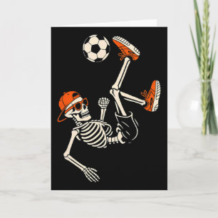 Halloween Skeleton Funny Soccer Shirt For Teens Bo Card