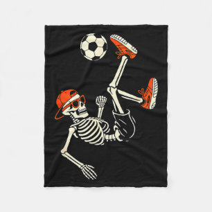 Halloween Skeleton Funny Soccer Shirt For Teens Bo Fleece Blanket