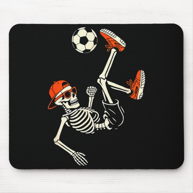 Halloween Skeleton Funny Soccer Shirt For Teens Bo Mouse Mat (Front)