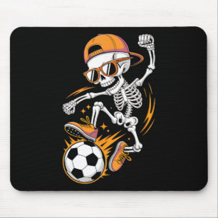 Halloween Skeleton Funny Soccer Shirt For Teens Bo Mouse Mat