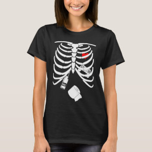 Halloween Skeleton Game handle Beer Toilet paper T-Shirt