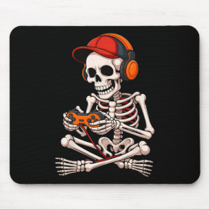 Halloween Skeleton Gamer Funny Video Gaming Boys M Mouse Mat