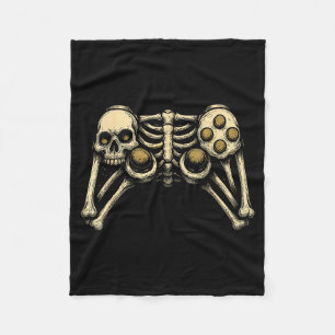Halloween Skeleton Gamer Gaming Controller Costume Fleece Blanket