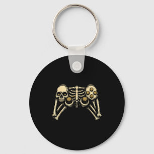 Halloween Skeleton Gamer Gaming Controller Costume Key Ring