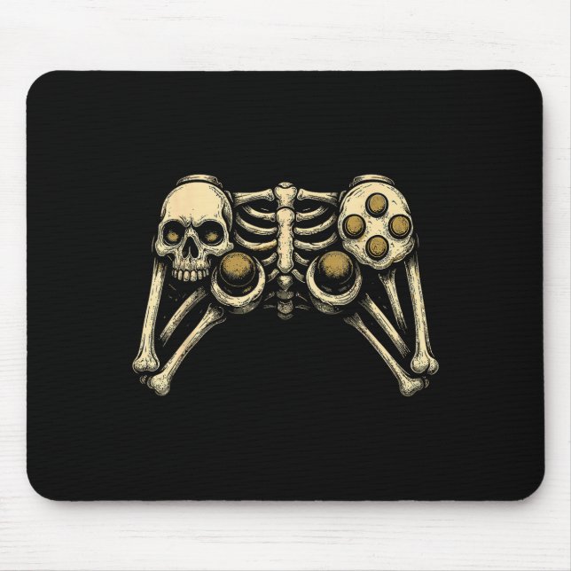 Halloween Skeleton Gamer Gaming Controller Costume Mouse Mat (Front)