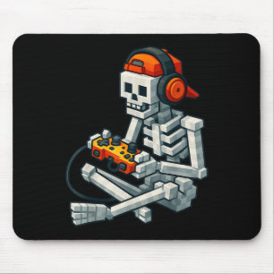 Halloween Skeleton Gamer Pixel Video Gaming Boys M Mouse Mat
