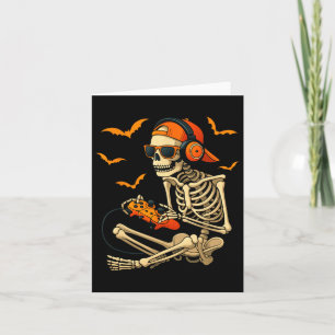 Halloween Skeleton Gamer Video Gaming Boys Men Card