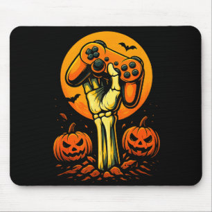 Halloween Skeleton Gamer Video Gaming Controller B Mouse Mat