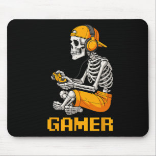 Halloween Skeleton Gamer Video Gaming Funny Skelet Mouse Mat