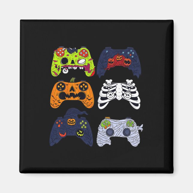 Halloween Skeleton Gaming Controllers Zombie Mummy Magnet (Front)