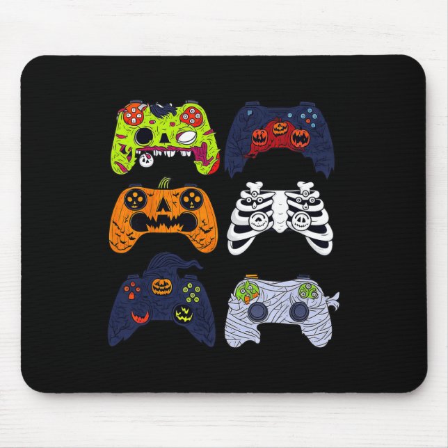 Halloween Skeleton Gaming Controllers Zombie Mummy Mouse Mat (Front)