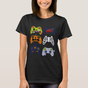 Halloween Skeleton Gaming Controllers Zombie Mummy T-Shirt