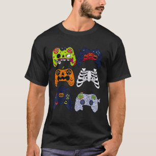 Halloween Skeleton Gaming Controllers Zombie Mummy T-Shirt