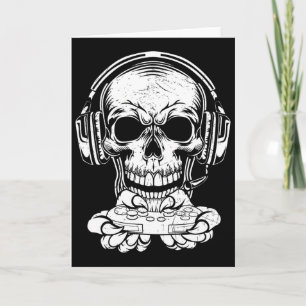 Halloween Skeleton Gaming Spooky Clothing Video Ga Card