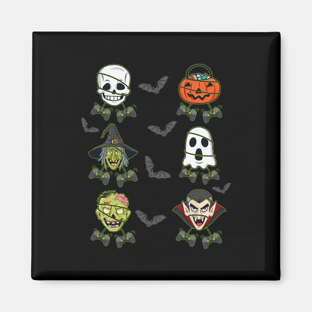 Halloween Skeleton Gaming Witch Vampire Zombie Boy Magnet (Front)