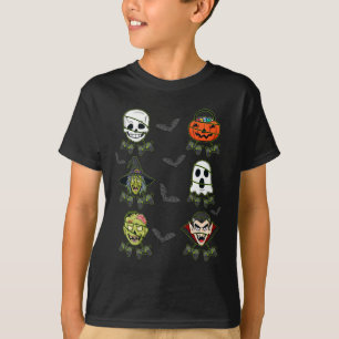 Halloween Skeleton Gaming Witch Vampire Zombie Boy T-Shirt