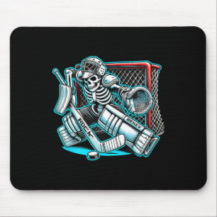 Halloween Skeleton Goalie Hockey  Mouse Mat