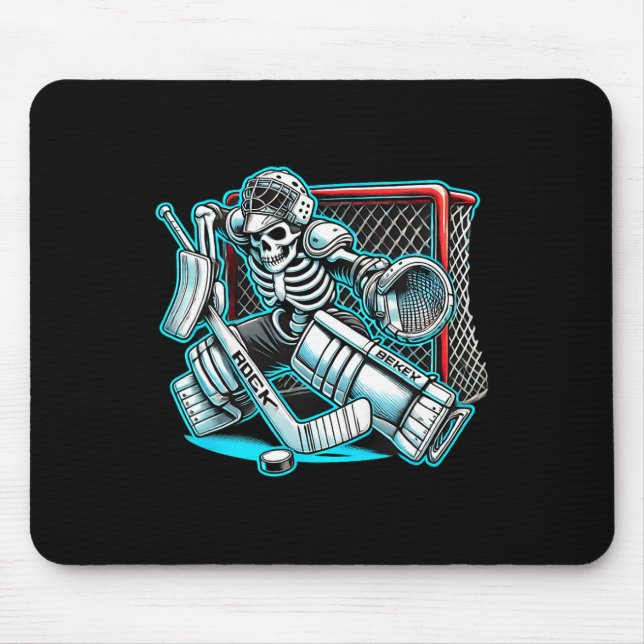 Halloween Skeleton Goalie Hockey  Mouse Mat (Front)