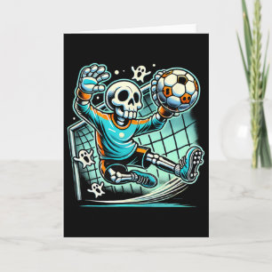 Halloween Skeleton Goalie Soccer  Card